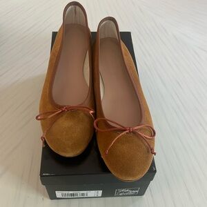 NWT Saks Brown Suede Ballet Flat - 40.5